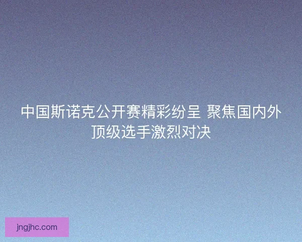 中国斯诺克公开赛精彩纷呈 聚焦国内外顶级选手激烈对决